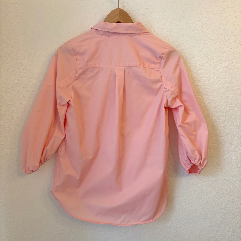 KMJ Meeghan Shirt Button Down Womens XS Pink 3/4 Puff Sleeve Cotton Top Blouse - Picture 6 of 9